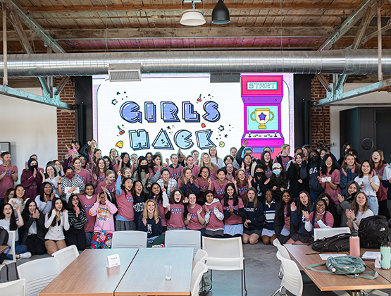 Attendees at Girls Hack