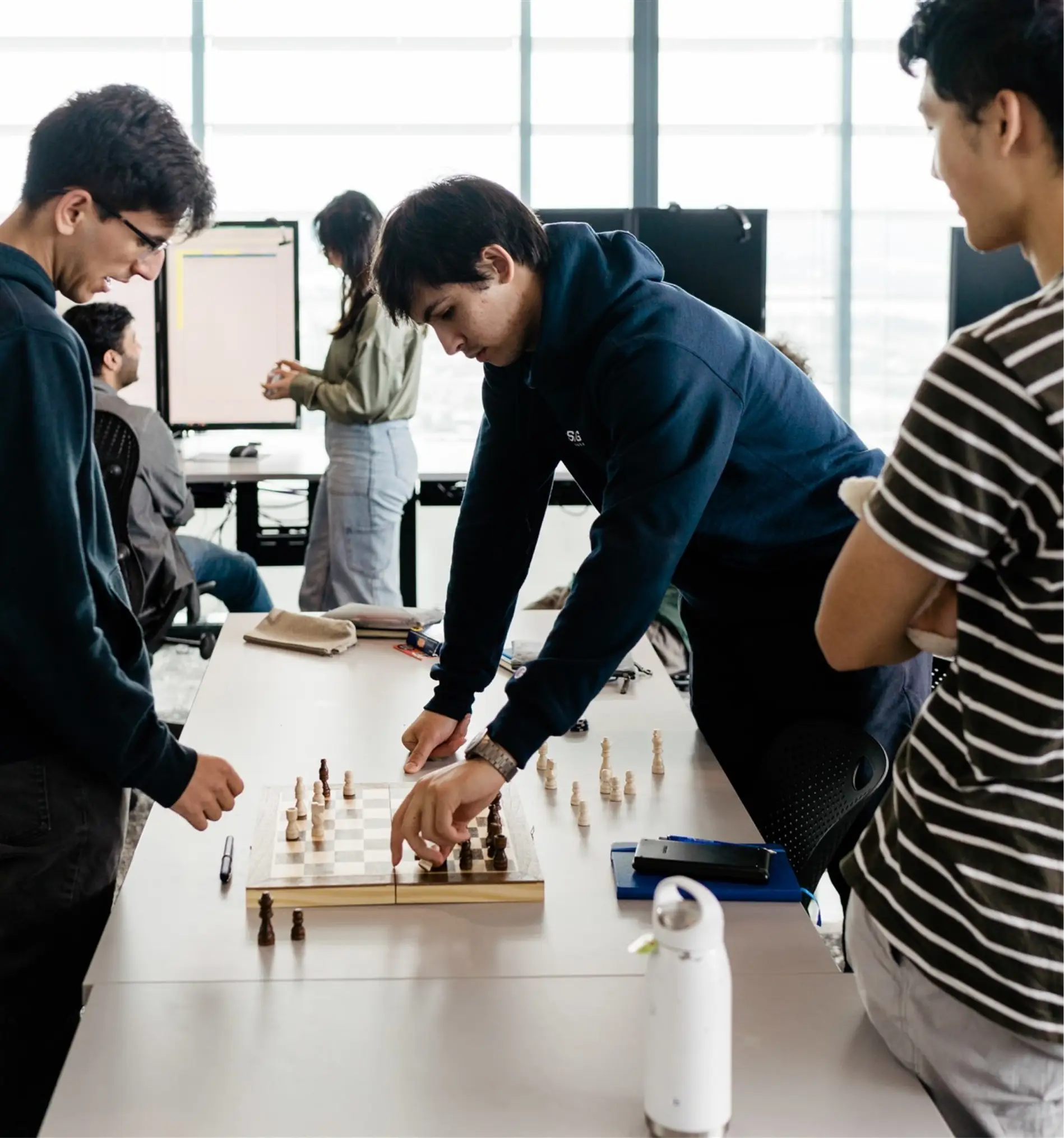 Employees playing chess