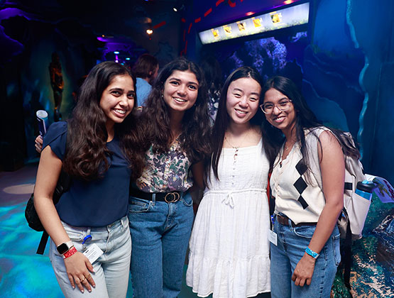 women at aquarium 