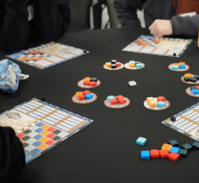 board game with colorful pieces