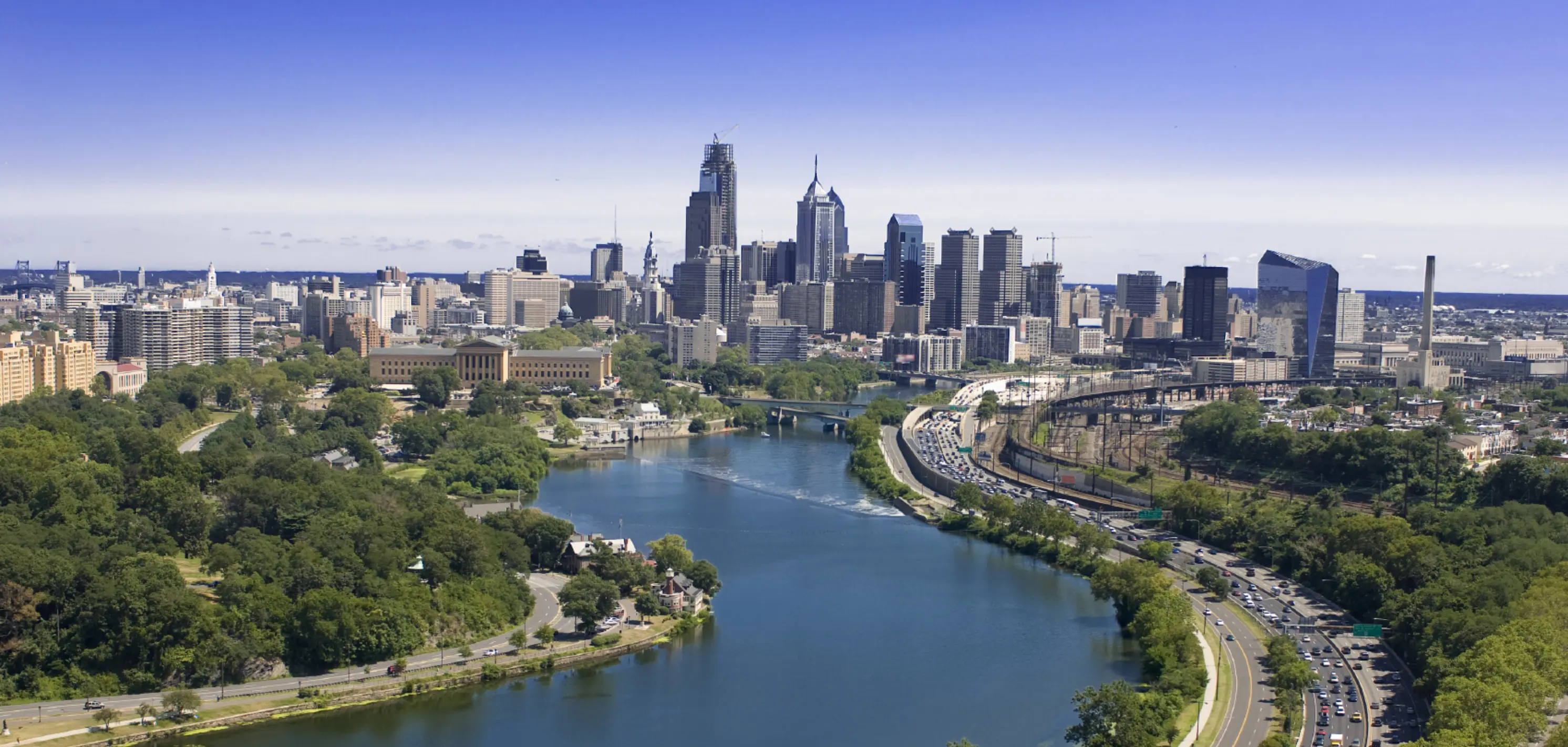 The Philadelphia city skyline